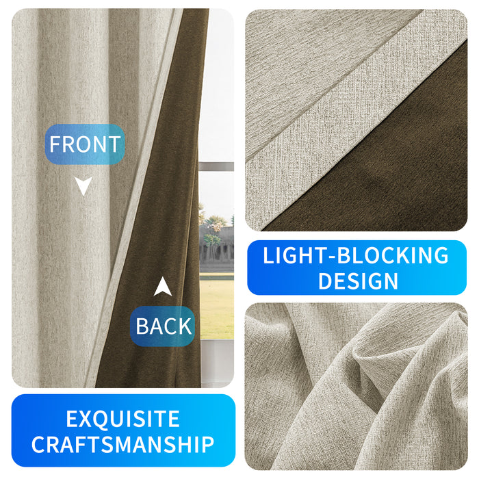 Jiater Blackout Curtains Set of 2 for Bedroom Insulated Room Darkening Drapes with Grommet