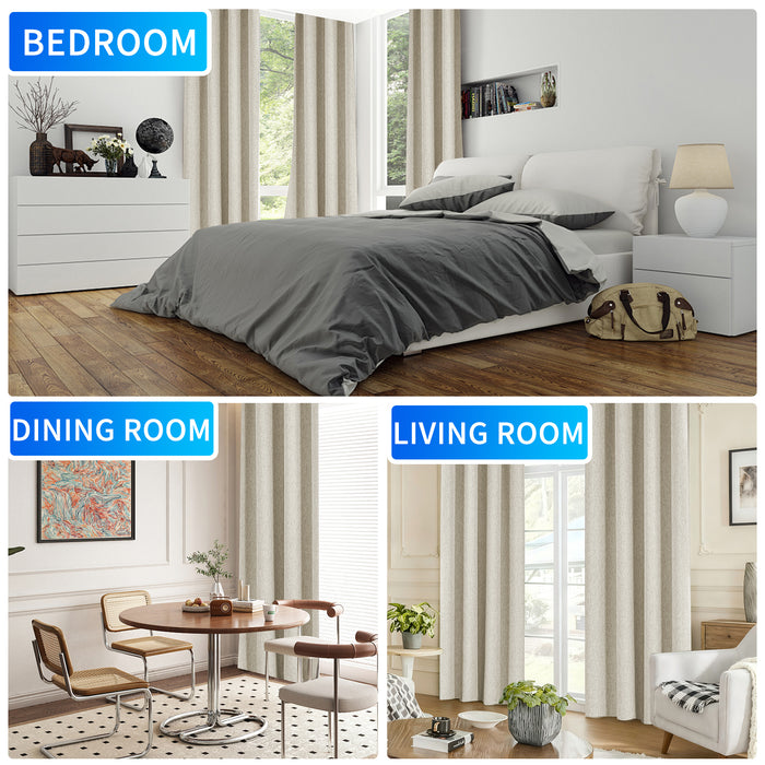 Jiater Blackout Curtains Set of 2 for Bedroom Insulated Room Darkening Drapes with Grommet