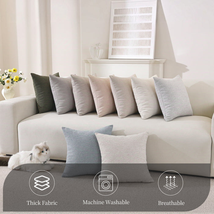 Jiater Pack of 2 Throw Pillow Covers 18x18 Linen Decorative Pillow Covers for Couch