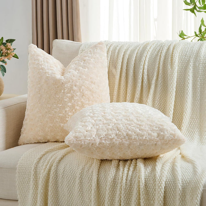 Jiater Pack of 2 Throw Pillow Covers 18x18 Rose Decorative Couch Pillow Covers
