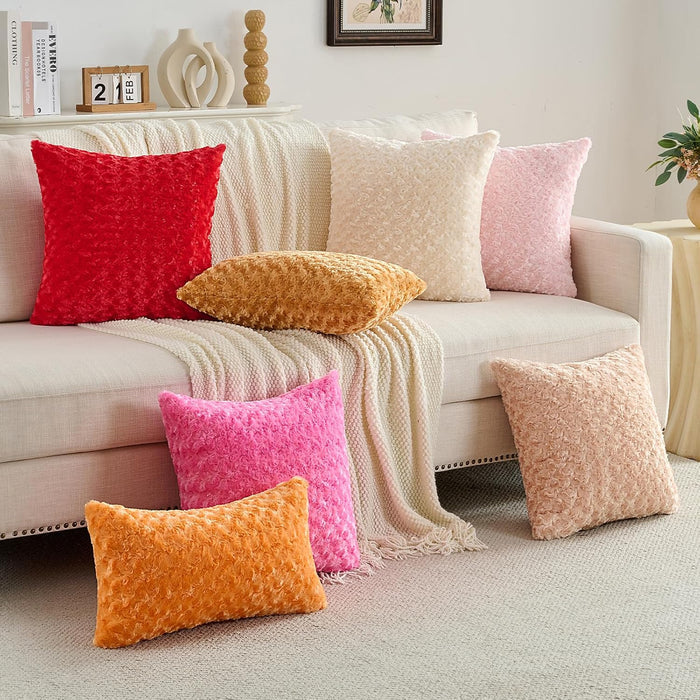 Jiater Pack of 2 Throw Pillow Covers 18x18 Rose Decorative Couch Pillow Covers
