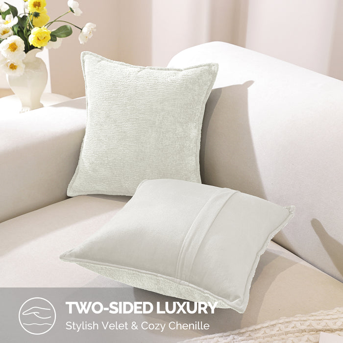 Jiater Pack of 2 Throw Pillow Covers 18x18,Chenille Decorative Couch Pillow Covers