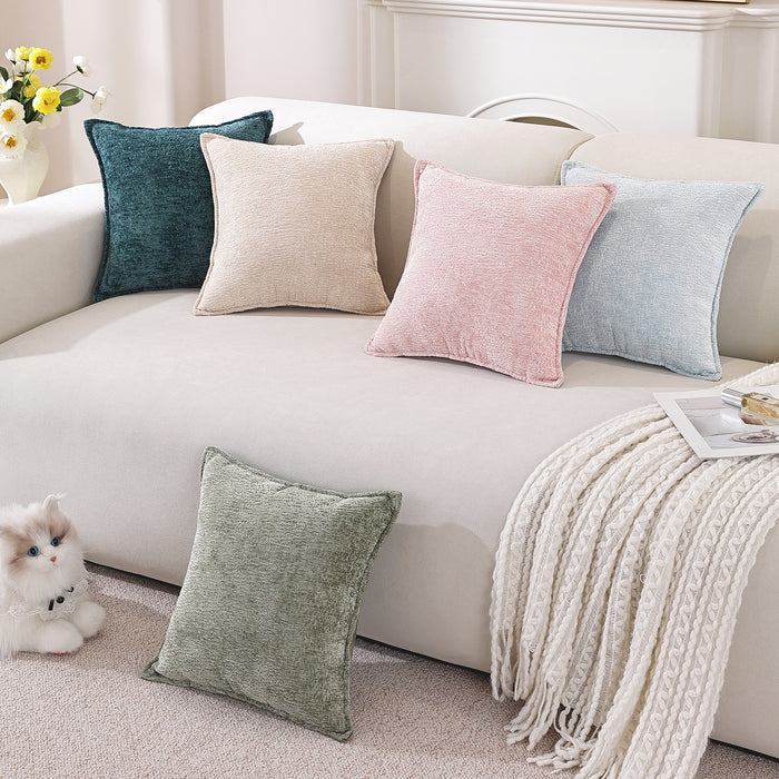 Jiater Pack of 2 Throw Pillow Covers 18x18,Chenille Decorative Couch Pillow Covers