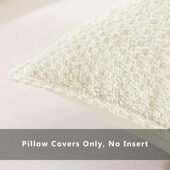 Jiater Pack of 2 Throw Pillow Covers Chenille Decorative Couch Pillow Covers