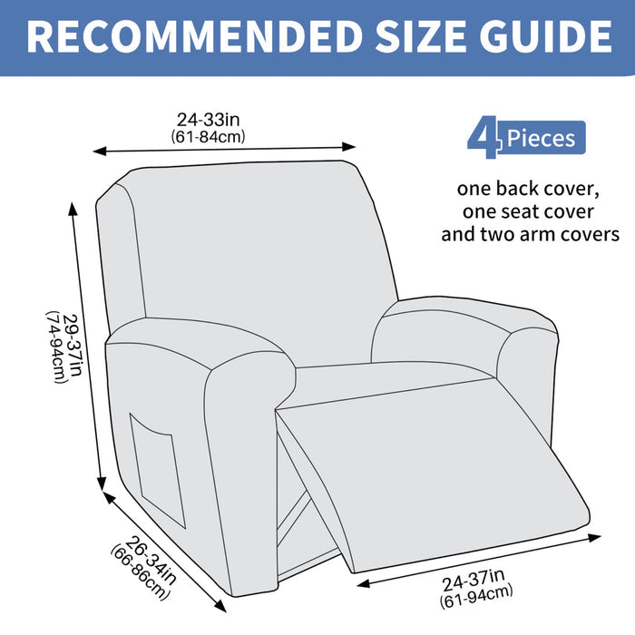 Jiater Recliner Chair Covers Stretch Polyester Recliner Slipcover with Pockets
