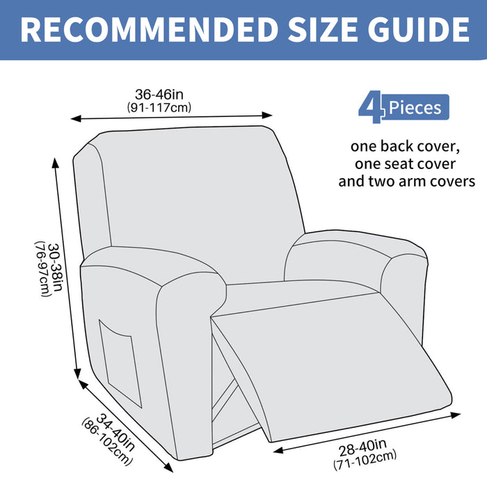 Jiater Recliner Chair Covers Stretch Polyester Recliner Slipcover with Pockets