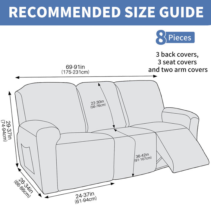 Jiater Recliner Chair Covers Stretch Polyester Recliner Slipcover with Pockets