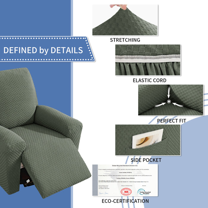 Jiater Recliner Chair Covers Stretch Polyester Recliner Slipcover with Pockets