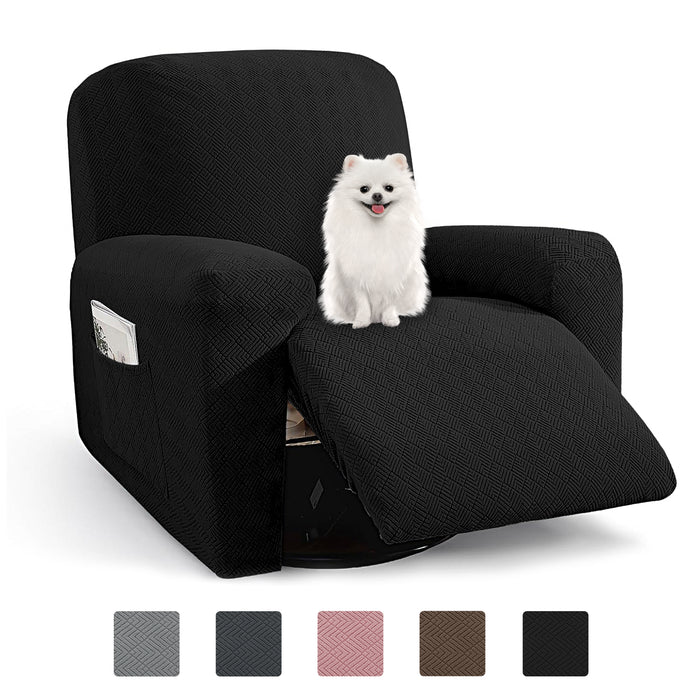 Jiater Recliner Chair Covers Stretch Polyester Recliner Slipcover with Side Pockets