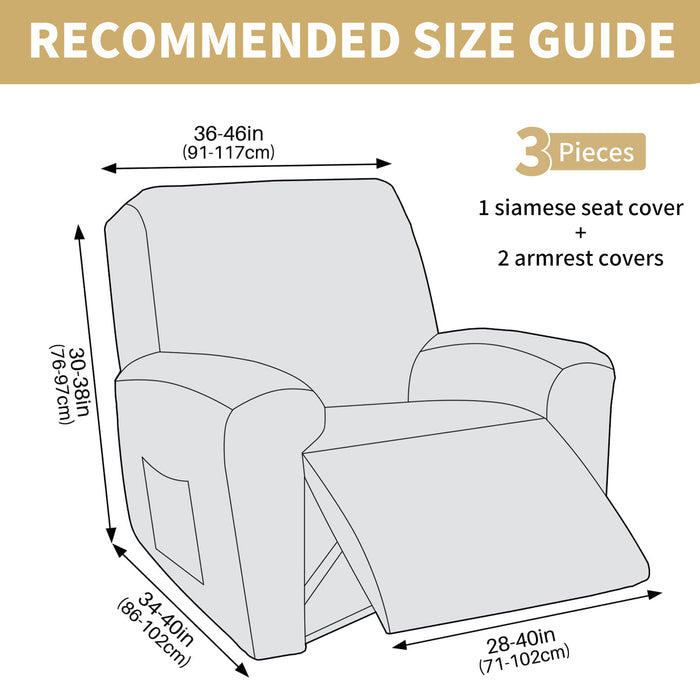 Jiater Recliner Chair Covers Stretch Polyester Recliner Slipcover with Side Pockets