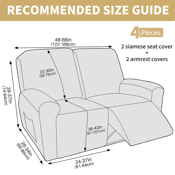 Jiater Recliner Chair Covers Stretch Polyester Recliner Slipcover with Side Pockets