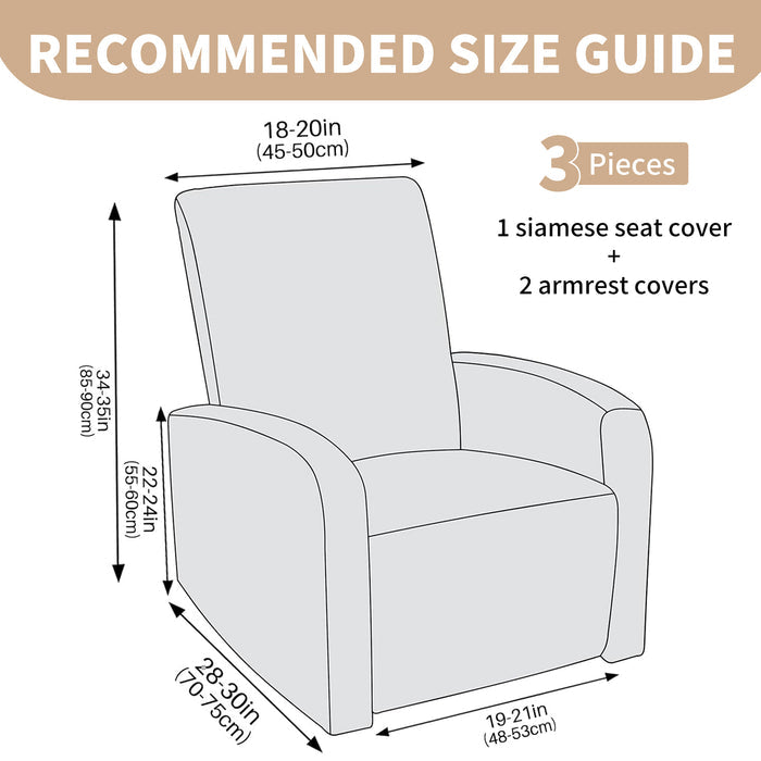 Jiater Recliner Chair Covers Stretch Velvet Recliner Slipcover with Pockets