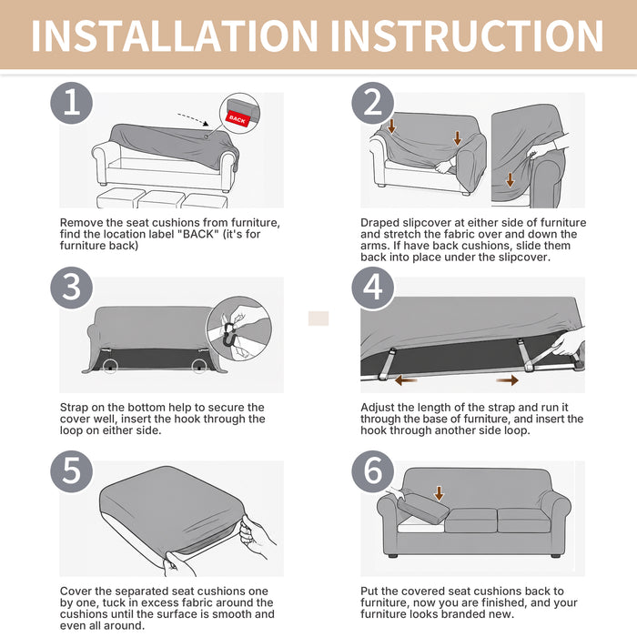 Jiater Sofa Cover Non-Slip Couch Cover Furniture Protector for Pets