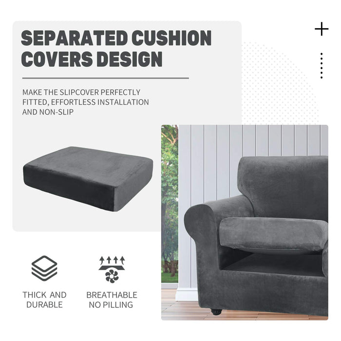 Jiater Velvet Sofa Cover Non-slip Couch Cover Stretch Slipcover Furniture Protector for Pets