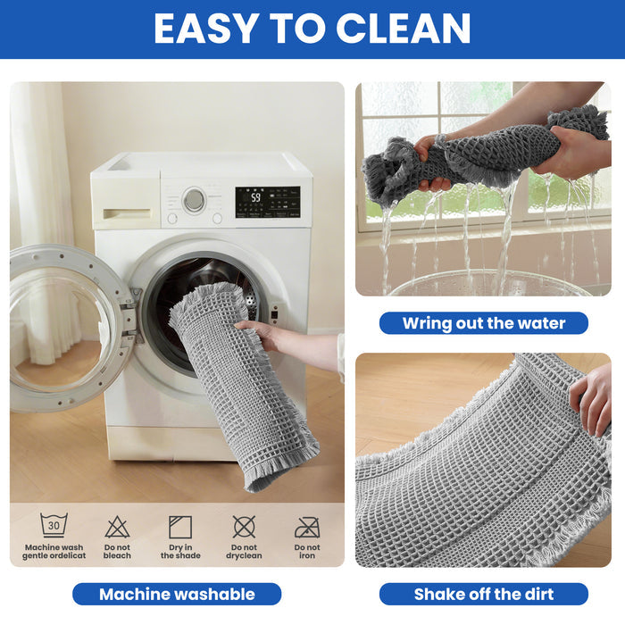 Jiater Waffle Bath Rugs Non-Slip Washable Bathroom Mat Super Absorbent Quick Dry