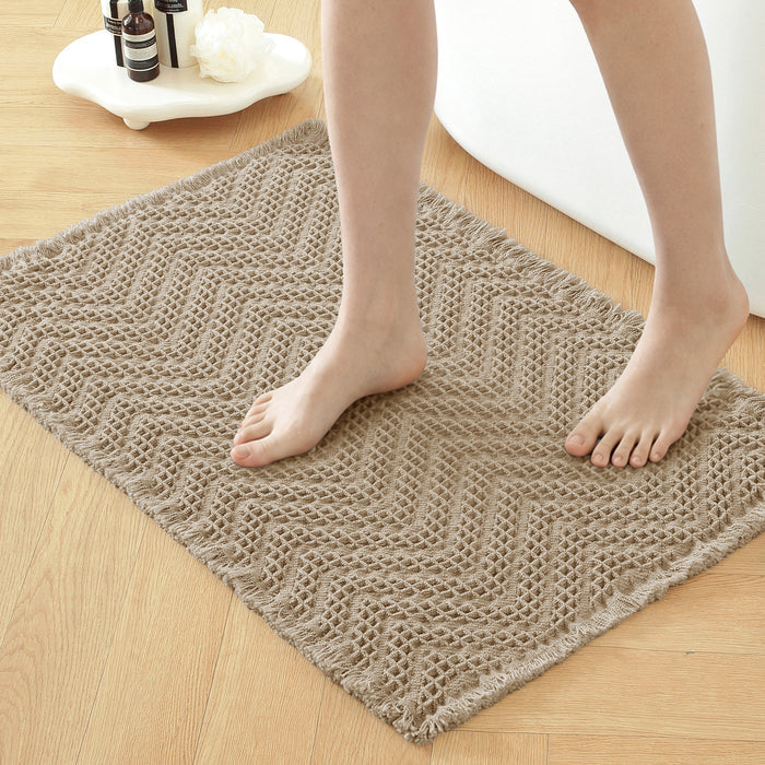 JIATER Waffle Bathroom Rugs Soft Absorbent Bath Mat Non-Slip Backing Quick Dry Bathroom Mats