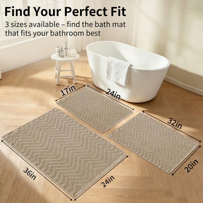 JIATER Waffle Bathroom Rugs Soft Absorbent Bath Mat Non-Slip Backing Quick Dry Bathroom Mats