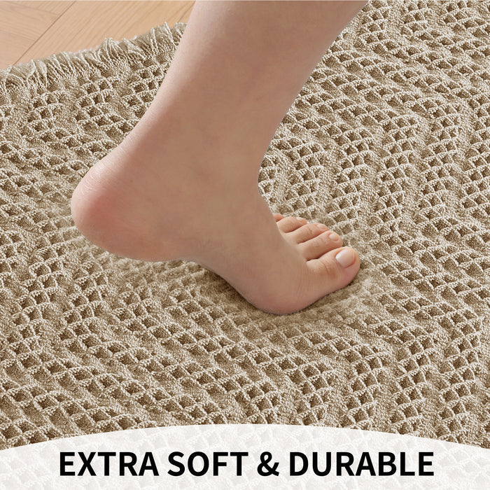 JIATER Waffle Bathroom Rugs Soft Absorbent Bath Mat Non-Slip Backing Quick Dry Bathroom Mats