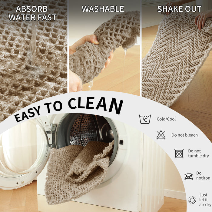 JIATER Waffle Bathroom Rugs Soft Absorbent Bath Mat Non-Slip Backing Quick Dry Bathroom Mats