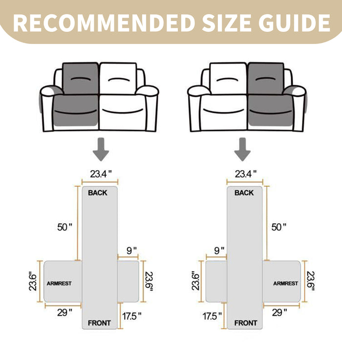 Jiater Waterproof Recliner Covers Reversible Recliner Slipcovers with Pockets