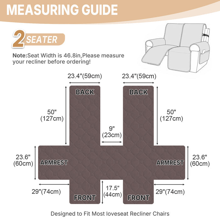 JIATER Waterproof Recliner Covers Washable Reliner Slipcovers for Recliner Chair with Pockets