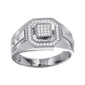 Men's Sterling Silver 925 Rhodium Square Ring with CZ - GMR00230RH | Silver Palace Inc.