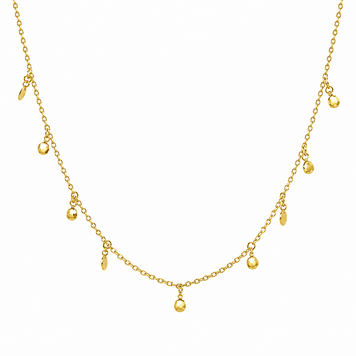 Plated 925 Sterling Silver Confetti Choker Necklace - DIN00092