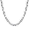 Rhodium Plated 925 Sterling Silver 5.5mm CZ Encrusted Monaco Chain or Bracelet - GMN00212 GMB00129