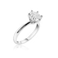 Rhodium Plated 925 Sterling Silver 5mm Round Lab Grown Diamond on Solitaire Engagement Ring - LGMR00001