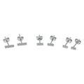 Rhodium Plated 925 Sterling Silver Bar CZ  Earrings Set - STES00008 | Silver Palace Inc.