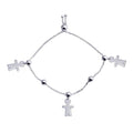 Silver 925 Rhodium Plated Boy Charm Lariat Bracelet - DIB00068RH | Silver Palace Inc.