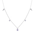 Rhodium Plated 925 Sterling Silver Clear CZ Lock and Key Necklace - BGP01406 | Silver Palace Inc.