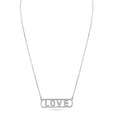 Rhodium Plated 925 Sterling Silver Clear Love Pendant Necklace - BGP01455 | Silver Palace Inc.