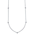 Rhodium Plated 925 Sterling Silver Correana 7 Knot Charm Necklace - ITN00148-RH | Silver Palace Inc.