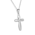 Rhodium Plated 925 Sterling Silver Cross Adjustable Necklace - STP00047A