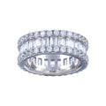 Rhodium Plated 925 Sterling Silver CZ Baquette Band with Border Ring  - STR01144 | Silver Palace Inc.
