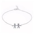 Silver 925 Rhodium Plated CZ Boy Chain Bracelet - BGB00335BOY | Silver Palace Inc.