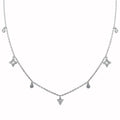Silver 925 Rhodium Plated CZ Charm Necklace - BGP01344 | Silver Palace Inc.