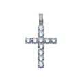 Rhodium Plated 925 Sterling Silver CZ Cross Hip Hop Pendant - SLP00099 | Silver Palace Inc.