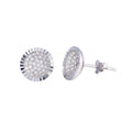 Silver 925 Rhodium Plated CZ Encrusted DC Bowl Shape Stud Earrings - STE01219 | Silver Palace Inc.