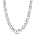 Rhodium Plated 925 Sterling Silver CZ Encrusted Miami Cuban Link 10.2mm Chain or Bracelet - GMN00198 GMB00076