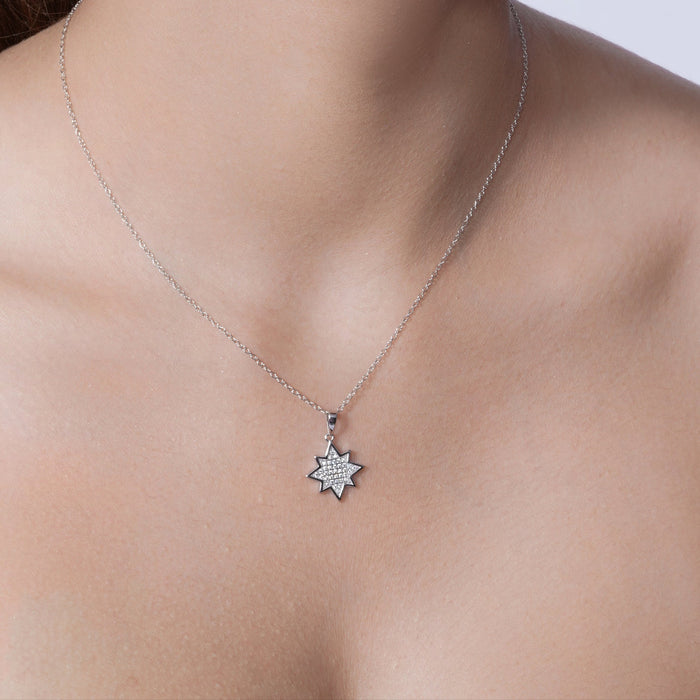 Rhodium Plated 925 Sterling Silver CZ Encrusted Star Set - BGS00592 | Silver Palace Inc.