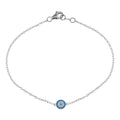 Rhodium Plated 925 Sterling Silver CZ Evil Eye Bracelet - STB00597 | Silver Palace Inc.