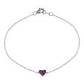 Rhodium Plated 925 Sterling Silver CZ Heart Bracelet - STB00589-RED | Silver Palace Inc.
