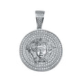 Rhodium Plated 925 Sterling Silver CZ Medusa Head Hip Hop Pendant - SLP00029 | Silver Palace Inc.