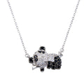 Silver 925 Rhodium Plated CZ Panda Necklace - BGP01306 | Silver Palace Inc.