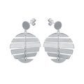 Silver 925 Rhodium Dangling Flexible Disc Earrings - SOE00029 | Silver Palace Inc.