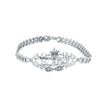 Rhodium Plated 925 Sterling Silver Diamond Cut Quinceañera Crown Infinity Clear CZ Bracelet - GMB00115