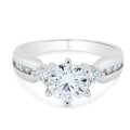 Silver 925 Rhodium Engagement Moissanite Ring - MGMR00002 | Silver Palace Inc.