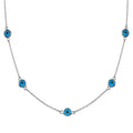 Rhodium Plated 925 Sterling Silver Evil Eye by the Yard Necklace - BGP01402RHD | Silver Palace Inc.